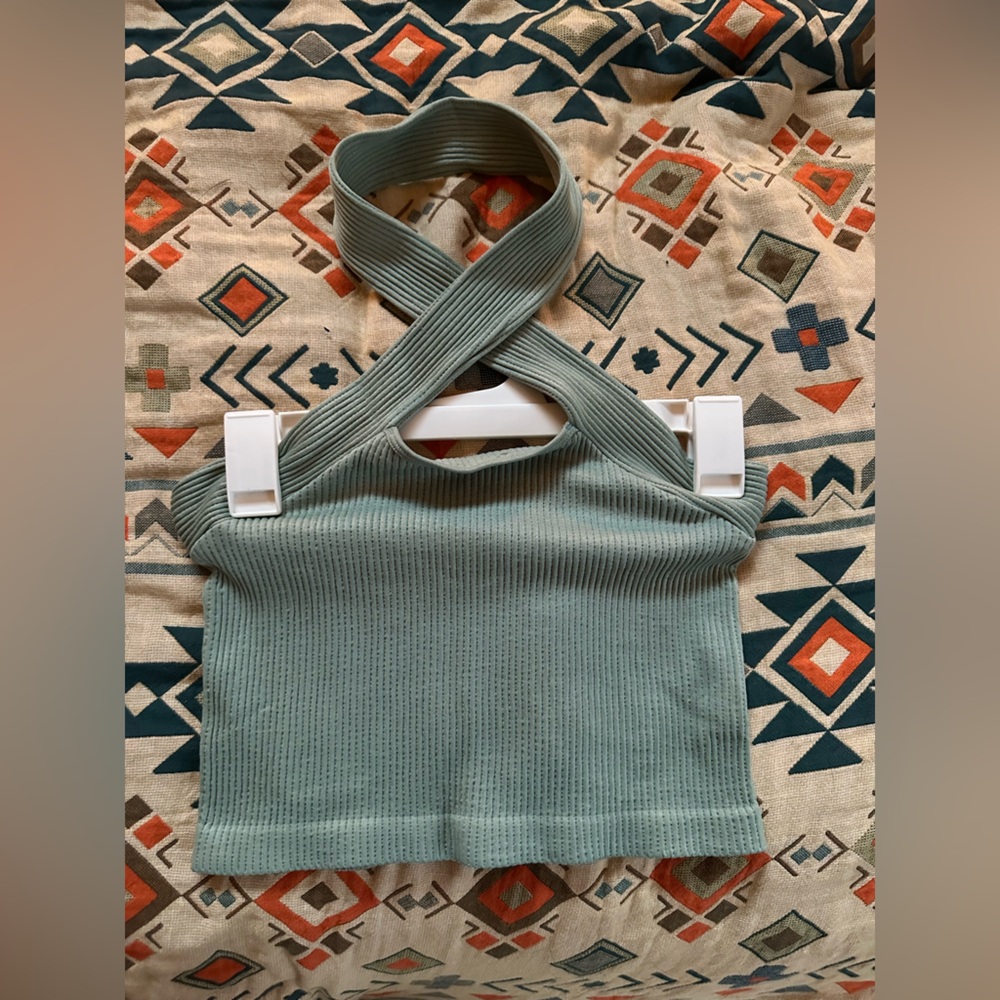 Sage Green Ribbed Knit Tank Top